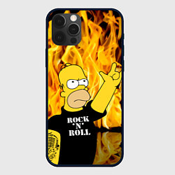 Чехол для iPhone 12 Pro Homer Simpson - Rock n Roll!, цвет: 3D-черный