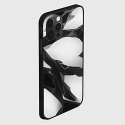 Чехол для iPhone 12 Pro Осколки кристалла, тёмная абстракция, цвет: 3D-черный — фото 2