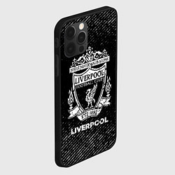 Чехол для iPhone 12 Pro Liverpool с потертостями на темном фоне, цвет: 3D-черный — фото 2