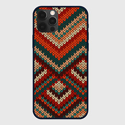 Чехол для iPhone 12 Pro Вязаная ткань - текстура, цвет: 3D-черный