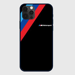 Чехол для iPhone 12 Pro BMW Motosport - Три линии, цвет: 3D-черный