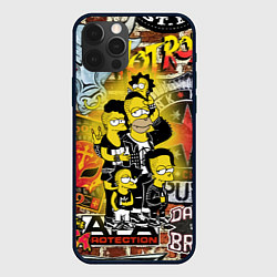 Чехол iPhone 12 Pro Simpsons & Punks not dead! Motto!