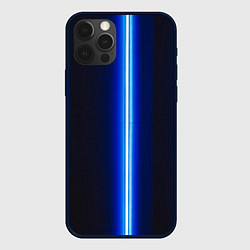 Чехол для iPhone 12 Pro Неоновое синее свечение, цвет: 3D-черный