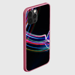 Чехол для iPhone 12 Pro Неоновые линии во тьме, цвет: 3D-малиновый — фото 2