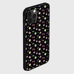 Чехол для iPhone 12 Pro 90s pattern on black, цвет: 3D-черный — фото 2