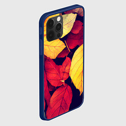Чехол для iPhone 12 Pro Листва осенняя, цвет: 3D-тёмно-синий — фото 2