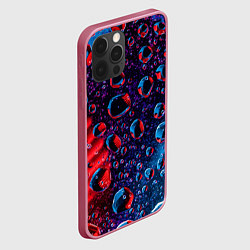 Чехол для iPhone 12 Pro Капли воды на цветном стекле, цвет: 3D-малиновый — фото 2