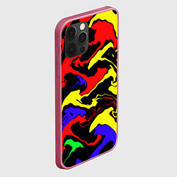 Чехол для iPhone 12 Pro Яркие абстрактные краски, цвет: 3D-малиновый — фото 2