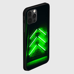Чехол для iPhone 12 Pro Неоновые зелёные стрелки во тьме, цвет: 3D-черный — фото 2
