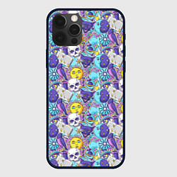 Чехол для iPhone 12 Pro Череп и солнце, цвет: 3D-черный