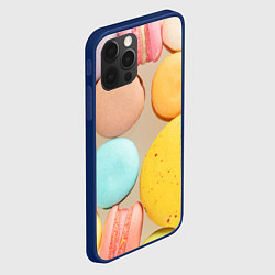 Чехол для iPhone 12 Pro Разноцветные пирожные Макарон, цвет: 3D-тёмно-синий — фото 2