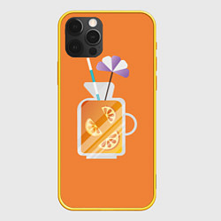 Чехол для iPhone 12 Pro Апельсиновый сок - Оранжевая версия, цвет: 3D-желтый