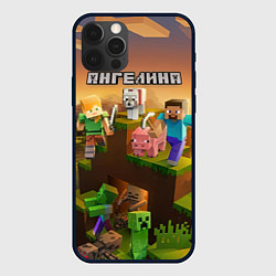 Чехол для iPhone 12 Pro Ангелина Minecraft, цвет: 3D-черный