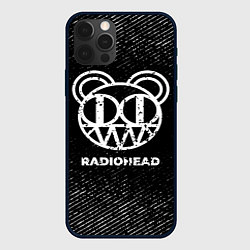 Чехол для iPhone 12 Pro Radiohead с потертостями на темном фоне, цвет: 3D-черный