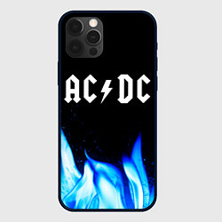 Чехол для iPhone 12 Pro AC DC blue fire, цвет: 3D-черный