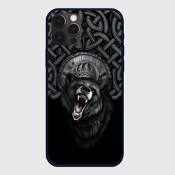 Чехол для iPhone 12 Pro Щит Велеса с медведем, цвет: 3D-черный
