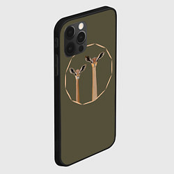 Чехол для iPhone 12 Pro Пара жирафовых газелей геренук, цвет: 3D-черный — фото 2