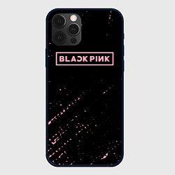 Чехол для iPhone 12 Pro Black pink розовые брызги, цвет: 3D-черный