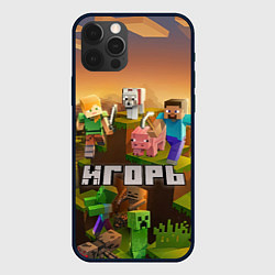 Чехол для iPhone 12 Pro Игорь Minecraft, цвет: 3D-черный