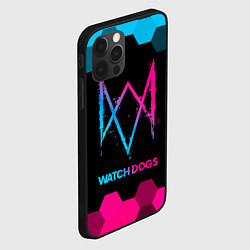 Чехол для iPhone 12 Pro Watch Dogs - neon gradient, цвет: 3D-черный — фото 2