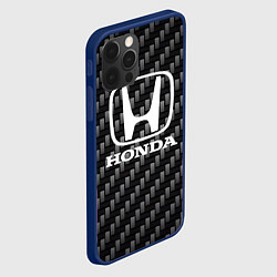 Чехол для iPhone 12 Pro Honda абстракция карбон, цвет: 3D-тёмно-синий — фото 2