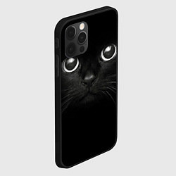 Чехол для iPhone 12 Pro Взгляд чёрного кота, цвет: 3D-черный — фото 2