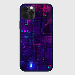 Чехол для iPhone 12 Pro Матричная вселенная неон, цвет: 3D-черный