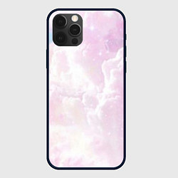 Чехол для iPhone 12 Pro Розовые облака на голубом небе, цвет: 3D-черный