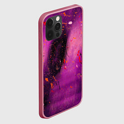 Чехол для iPhone 12 Pro Розово-фиолетовый абстрактный фон и краски, цвет: 3D-малиновый — фото 2