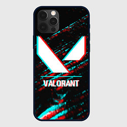 Чехол для iPhone 12 Pro Valorant в стиле glitch и баги графики на темном ф, цвет: 3D-черный