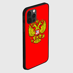 Чехол для iPhone 12 Pro Герб Российской Империи на красном фоне, цвет: 3D-черный — фото 2