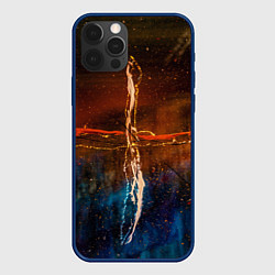 Чехол для iPhone 12 Pro Тени, блёстки и краски во тьме, цвет: 3D-тёмно-синий