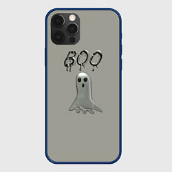Чехол для iPhone 12 Pro Серый призрак BOO, цвет: 3D-тёмно-синий