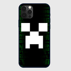 Чехол для iPhone 12 Pro Лицо Крипера - Майнкрафт, цвет: 3D-черный