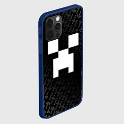 Чехол для iPhone 12 Pro Криппер - паттерн инструментов - Майнкрафт, цвет: 3D-тёмно-синий — фото 2
