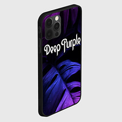 Чехол для iPhone 12 Pro Deep Purple neon monstera, цвет: 3D-черный — фото 2