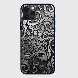 Чехол для iPhone 12 Pro Стальные узоры, цвет: 3D-черный