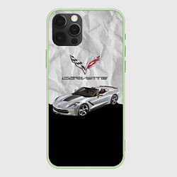 Чехол для iPhone 12 Pro Chevrolet Corvette - motorsport, цвет: 3D-салатовый