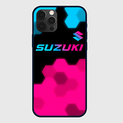 Чехол iPhone 12 Pro Suzuki - neon gradient: символ сверху