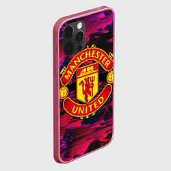 Чехол для iPhone 12 Pro Manchester United, цвет: 3D-малиновый — фото 2