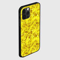 Чехол для iPhone 12 Pro Жёлтый лёд - текстура, цвет: 3D-черный — фото 2