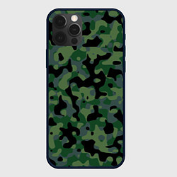 Чехол для iPhone 12 Pro Камуфляж WW2 Tropics Verdant, цвет: 3D-черный