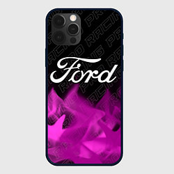 Чехол для iPhone 12 Pro Ford pro racing: символ сверху, цвет: 3D-черный