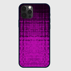 Чехол для iPhone 12 Pro Абстрактный мозаичный черно - пурпурный узор, цвет: 3D-черный