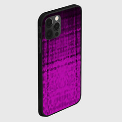 Чехол для iPhone 12 Pro Абстрактный мозаичный черно - пурпурный узор, цвет: 3D-черный — фото 2