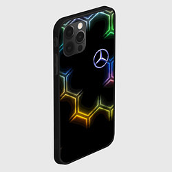 Чехол для iPhone 12 Pro Mercedes - neon pattern, цвет: 3D-черный — фото 2