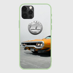 Чехол для iPhone 12 Pro Рыжая бестия - Plymouth Satellite 1971 года, цвет: 3D-салатовый