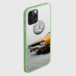 Чехол для iPhone 12 Pro Рыжая бестия - Plymouth Satellite 1971 года, цвет: 3D-салатовый — фото 2