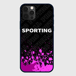 Чехол для iPhone 12 Pro Sporting pro football: символ сверху, цвет: 3D-черный
