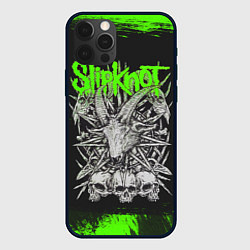 Чехол для iPhone 12 Pro Slipknot green logo, цвет: 3D-черный